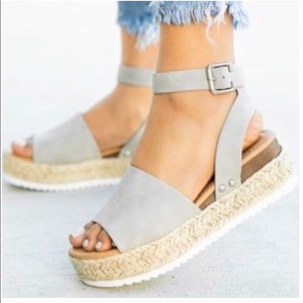 Grey Espadrille Platforms!
